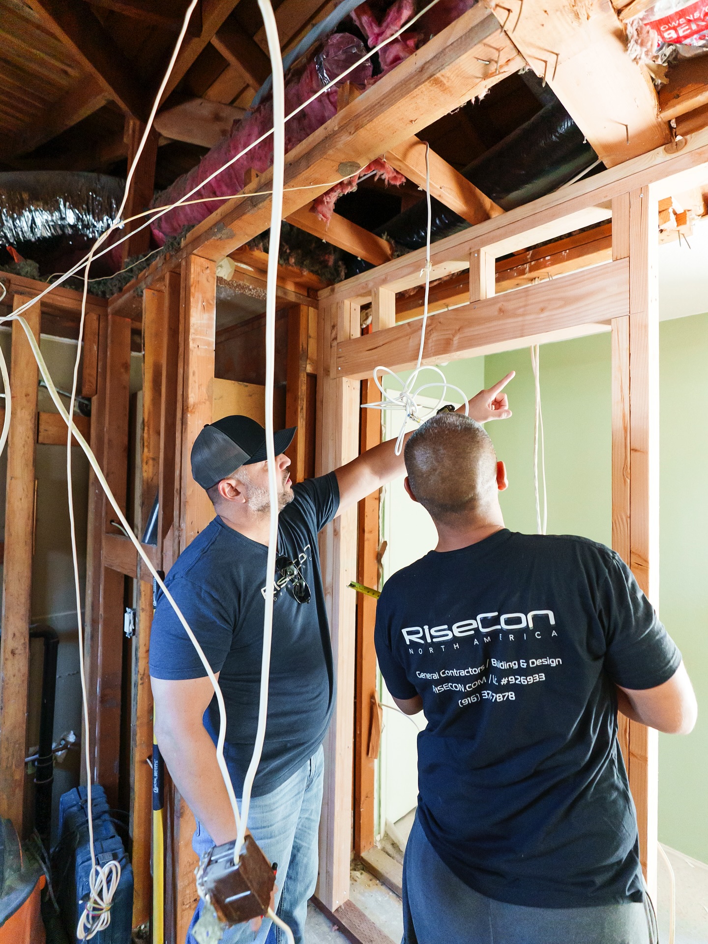 Some shots from this morning, Joseph is putting in the work! Demo done & framing is happening for this bathroom remodel in Rocklin!