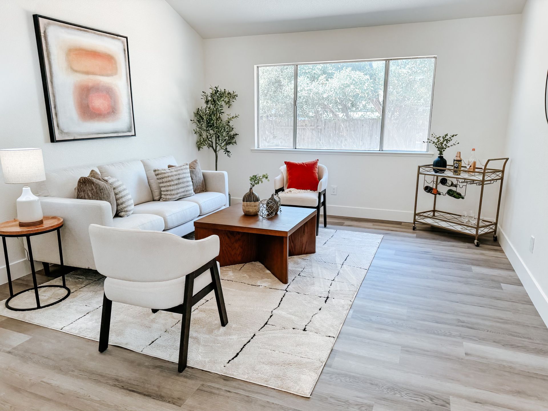 The living room inside a small home from RiseCon, your first choice for a California small house builder.