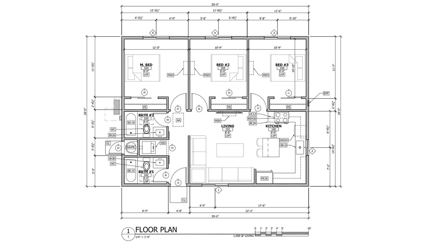 Floor plan model 1050.