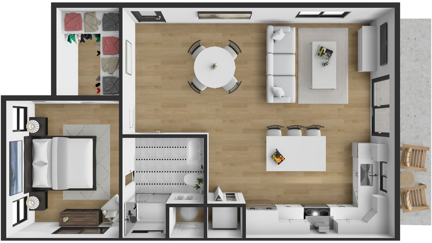 ADU model 768 interior.